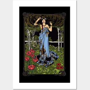 Art Nouveau Lady (natural) Posters and Art